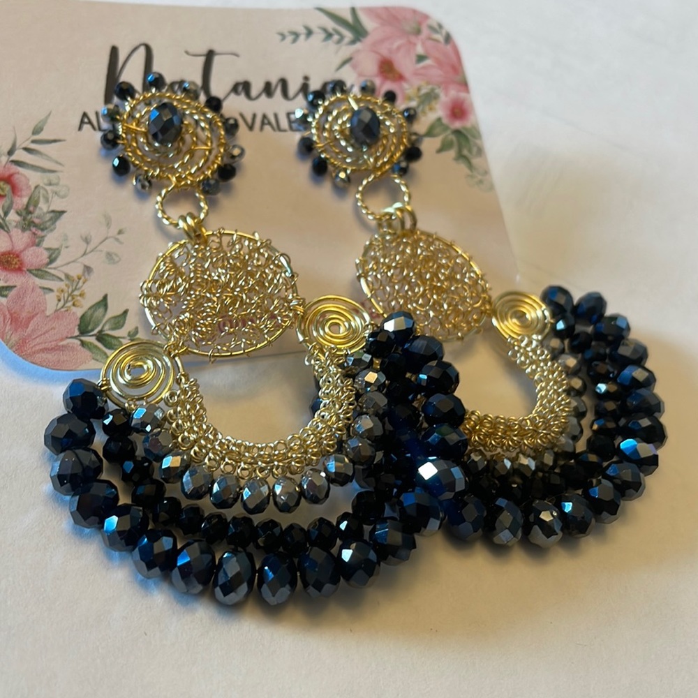 Handmade in Venezuela earrings with stones